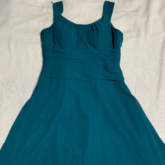 Azazie Teal Sleeveless Bridesmaid Dress - Picture 2 of 10